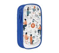 ESNAIUVCD Grande trousse à crayons avec illustration « I Love The 90s » pour enfants, garçons, école, bureau, bleu, Taille unique, Trousse de beauté