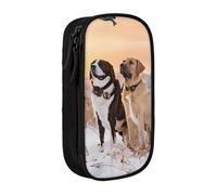 ESNAIUVCD Grande trousse à crayons avec imprimé faisan attrapant un chien, pour les pièces de monnaie, les clés, les cartes, les enfants, les garçons, l'école, le bureau, Noir , Taille unique, Trousse