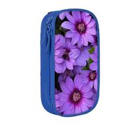 ESNAIUVCD Grande trousse à crayons avec imprimé fleur de lys violet pour enfants, garçons, école, bureau, bleu, Taille unique, Trousse de beauté