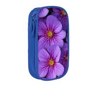 ESNAIUVCD Grande trousse à crayons avec imprimé fleurs de lys violettes pour enfants, garçons, école, bureau, bleu, Taille unique, Trousse de beauté