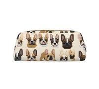 ESNAIUVCD Grande trousse à crayons avec imprimé « I Love French Bulldog » - Fermeture éclair - Pour le travail et les voyages - Multifonctionnelle - Trousse de maquillage, doré, Taille unique, Trousse