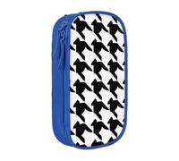 ESNAIUVCD Grande trousse à crayons avec imprimé pied-de-poule noir pour enfants, garçons, école, bureau, bleu, Taille unique, Trousse de beauté