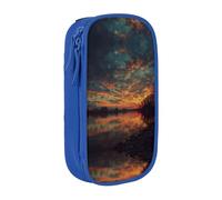 ESNAIUVCD Grande trousse à crayons avec imprimé River and The Great Sky pour enfants, garçons, école, bureau, bleu, One Size, Trousse de beauté