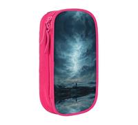 ESNAIUVCD Grande trousse à crayons avec imprimé tempête pour enfants, garçons, école, bureau, rose, One Size, Trousse de beauté