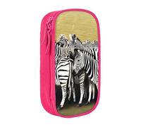 ESNAIUVCD Grande trousse à crayons avec motif zèbre imprimé hippodrome pour enfants, garçons, école, bureau, rose, Taille unique, Trousse de beauté