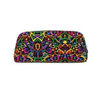 ESNAIUVCD Grande trousse à crayons Gay Pride avec fermeture éclair et imprimé arc-en-ciel - Trousse multifonction pour le travail et le maquillage, Argenté., Taille unique, Trousse de beauté