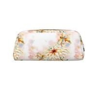 ESNAIUVCD Grande trousse à crayons multifonction avec fermeture éclair et libellules volantes et fleurs de lys - Pour le travail et les voyages, doré, Taille unique, Trousse de beauté