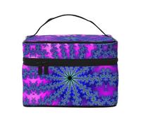 ESNAIUVCD Grande trousse de toilette avec photo violette imprimée tie-dye - Trousse de maquillage de voyage pour femme, Noir , Taille unique, Trousse de beauté