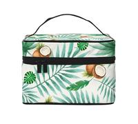 ESNAIUVCD Grande trousse de toilette d'été avec imprimé cocotier pour femme, Noir , Taille unique, Trousse de beauté