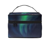 ESNAIUVCD Grande trousse de toilette imprimé Aurora - Trousse de maquillage de voyage pour femme, Noir , Taille unique, Trousse de beauté