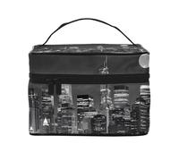 ESNAIUVCD Grande trousse de toilette imprimée peintures de New York - Trousse de maquillage de voyage pour femme, Noir , Taille unique, Trousse de beauté
