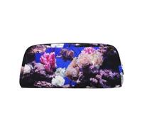 ESNAIUVCD Grande trousse multifonction avec fermeture éclair Motif monde sous-marin, Argenté., Taille unique, Trousse de beauté