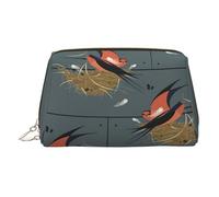 ESNAIUVCD Hirondelle grange dans une trousse de maquillage à imprimé graphite, trousse de maquillage, trousse de maquillage en cuir synthétique pour femme avec dragonne, doré, Taille unique