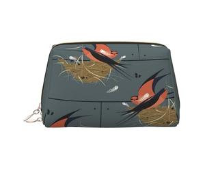 ESNAIUVCD Hirondelle grange dans une trousse de maquillage à imprimé graphite, trousse de maquillage, trousse de maquillage en cuir synthétique pour femme avec dragonne, doré, Taille unique