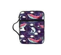 ESNAIUVCD Housse de bible avec imprimé baleine pour femmes et filles, avec poignée pour Bible de taille standard