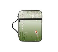 ESNAIUVCD Housse de bible avec imprimé carpe rouge et fleurs de cerisier pour femmes et filles, avec poignée pour Bible de taille standard