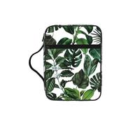 ESNAIUVCD Housse de livre avec imprimé feuilles tropicales pour femmes et filles, avec poignée pour Bible de taille standard