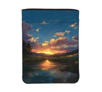ESNAIUVCD Housse de protection de livre avec fermeture éclair - Motif coucher de soleil d'été - Couverture de livre pour livres de poche - Tissu lavable - Cadeaux pour amateurs de livres