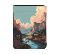 ESNAIUVCD Housse de protection de livre avec fermeture éclair - Motif montagnes et rivières - Tissu lavable - Cadeaux pour amateurs de livres