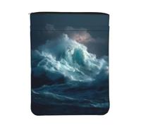 ESNAIUVCD Housse de protection de livre avec fermeture éclair - Tissu lavable - Motif vagues de l'océan
