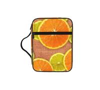ESNAIUVCD Housse de protection pour Bible avec imprimé citrons et oranges pour femmes et filles, avec poignée pour Bible de taille standard
