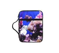 ESNAIUVCD Housse de protection pour Bible avec imprimé corail - Pour femmes et filles - Avec poignée pour Bible de taille standard