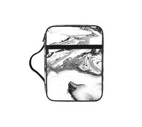 ESNAIUVCD Housse de protection pour Bible avec motif marbre noir et blanc pour femmes et filles, avec poignée pour Bible de taille standard