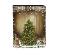 ESNAIUVCD Housse de protection pour livre de poche avec fermeture éclair - Motif sapin de Noël rouge