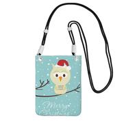 ESNAIUVCD Imprimé Merry Christmas : transportez un sac de téléphone portable en diagonale, sac à bandoulière, adapté pour transporter votre téléphone portable, etc, Noir , Taille unique