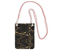 ESNAIUVCD Imprimé oiseau marbré noir et doré pour transporter un téléphone portable en diagonale, sac à bandoulière, adapté pour transporter votre téléphone portable, etc, rose, Taille unique