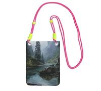 ESNAIUVCD Imprimé paysage de rivière pour transporter un sac de téléphone portable en diagonale, sac à bandoulière, adapté pour transporter le téléphone portable, etc