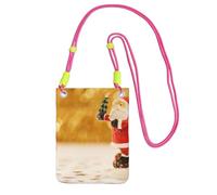 ESNAIUVCD Imprimé Père Noël pour transporter un téléphone portable en diagonale, sac à bandoulière, adapté pour transporter le téléphone portable, etc, Fuchsia, Taille unique