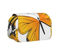 ESNAIUVCD Joli sac à stylos double couche avec imprimé papillon, convient pour les garçons, les filles et les adultes, cette trousse de bureau avec compartiment, Noir , Taille unique, Trousse de