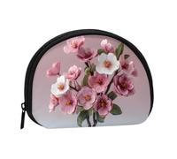 ESNAIUVCD Mini sac de rangement portable en forme de coquillage avec imprimé bouquet de fleurs de cerisier
