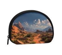 ESNAIUVCD Mini sac de rangement portable en forme de coquillage avec imprimé paysage du désert