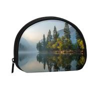 ESNAIUVCD Mini sac de rangement portable en forme de coquillage avec imprimé reflet du lac