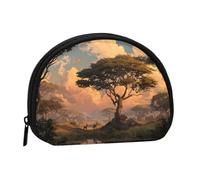 ESNAIUVCD Mini sac de rangement portable en forme de coquillage imprimé savane africaine