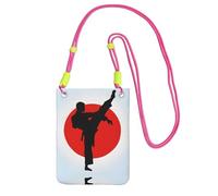 ESNAIUVCD Motif taekwondo imprimé pour transporter un téléphone portable en diagonale, sac à bandoulière, adapté pour transporter le téléphone portable, etc, Fuchsia, Taille unique