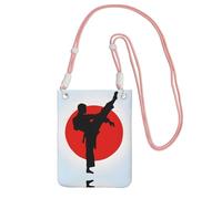 ESNAIUVCD Motif taekwondo imprimé pour transporter un téléphone portable en diagonale, sac à bandoulière, adapté pour transporter le téléphone portable, etc, rose, Taille unique
