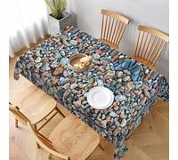 ESNAIUVCD Nappe imprimée à motif pierre 152,4 x 228,6 cm - Tissu texturé résistant aux déversements - Housse de salle à manger et de célébrations pour intérieur/extérieur