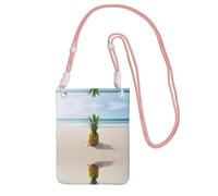 ESNAIUVCD Pineapple By The Sea Print Carry A Mobile Phone Bag Diagonally, Crossbody Bag, Suitable for Transport Mobile Phone Change, etc, rose, Taille unique