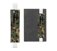 ESNAIUVCD Porte-stylo réglable en cuir imprimé camouflage - Pochette détachable pour journaux et planificateurs manuels, blanc, Taille unique