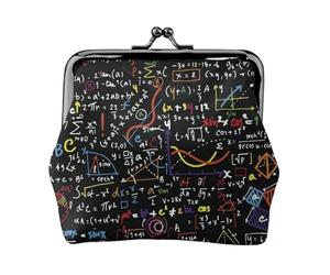 ESNAIUVCD Portefeuille compact en cuir avec fermeture à glissière et cadre en fer Motif formule mathématique