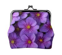ESNAIUVCD Portefeuille compact en cuir avec fermeture à glissière pour femme Motif fleurs de lys violettes