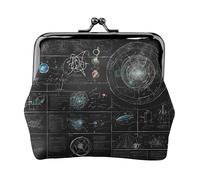 ESNAIUVCD Portefeuille en cuir avec illustration abstraite, science, chimie, illustration 3D, motif baiser, porte-monnaie, porte-monnaie pour femme, cadre en fer, portefeuille compact à main