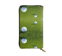 ESNAIUVCD Portefeuille en cuir véritable imprimé balle molle de l'herbe pour femmes, hommes, sac à main multifonction, fermeture éclair, grand sac à main de voyage pour téléphone portable, Noir ,