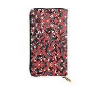 ESNAIUVCD Portefeuille en cuir véritable imprimé camouflage pour femmes, hommes, sac à main multifonction, fermeture éclair, grand sac à main de voyage pour téléphone portable