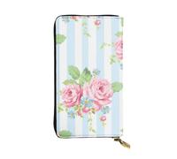 ESNAIUVCD Portefeuille en cuir véritable imprimé roses de jardin pour femmes, hommes, sac à main multifonction, fermeture éclair, grand sac à main de voyage pour téléphone portable, Noir , Taille