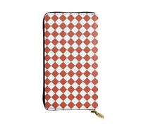 ESNAIUVCD Portefeuille multifonction en cuir véritable avec imprimé romance rose en treillis pour femme et homme, fermeture éclair autour du grand sac à main de voyage pour téléphone portable