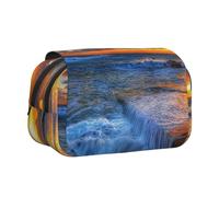 ESNAIUVCD Pretty Backgrounds Trousse à stylos double couche avec imprimé coucher de soleil nature et coucher de soleil, convient pour les garçons, les filles et les adultes, cette trousse de bureau